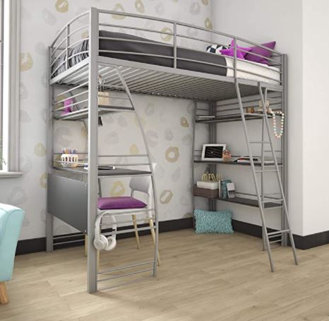 tiny home bed ideas: DHP Studio Loft Bunk Bed