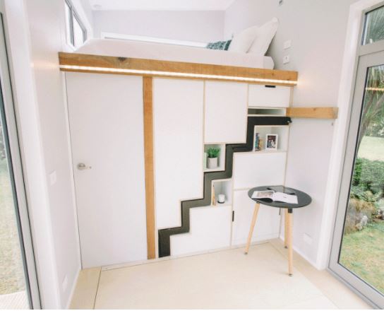 tiny home stairs: Pull Out Stairs